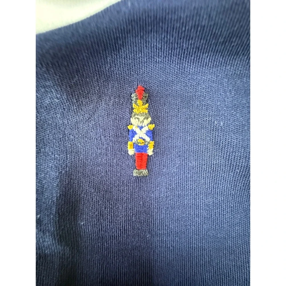 Ralph Lauren Baby 6M Navy Blue Nutcracker Embroidered Footed Sleeper NEW